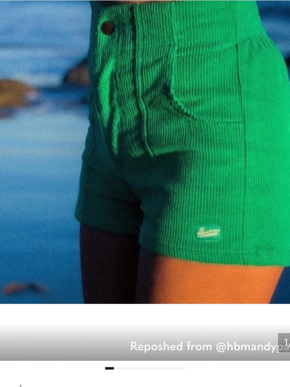 Hammies High-Rise Green Corduroy Women's Shorts